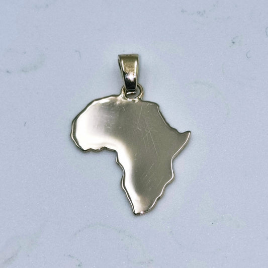Africa Map Pendant – 9ct Yellow Gold